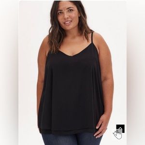 Torrid Black Sophie Chiffon Double Layer Cami
